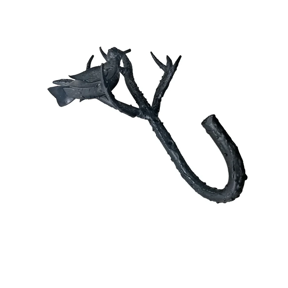 Cast Iron Wall Hook Rustic Bird on Tree Branch 10